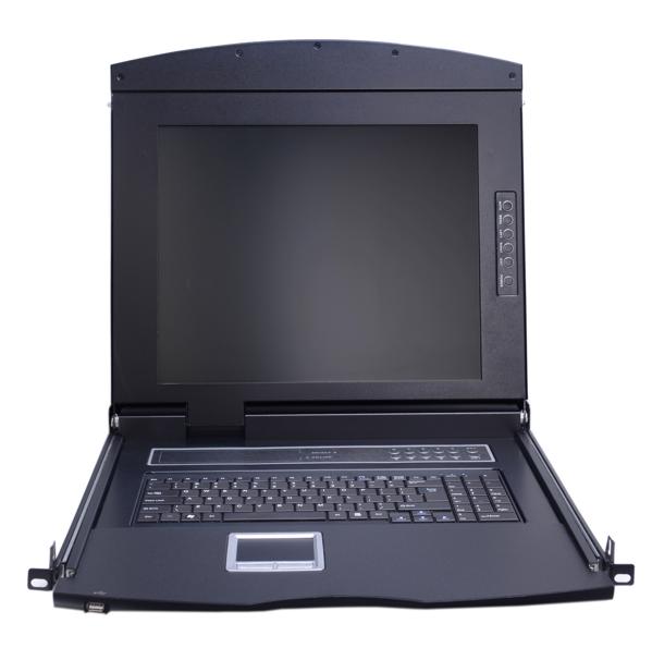 AS-9104DLS (Single Rail, 19” DVI LCD KVM Switch 4 Ports)