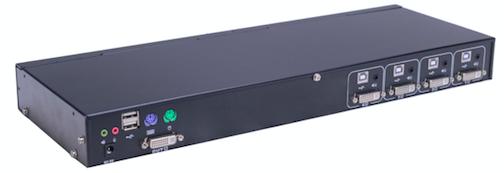 AS-7104DLS (Single Rail, 17” DVI LCD KVM Switch)